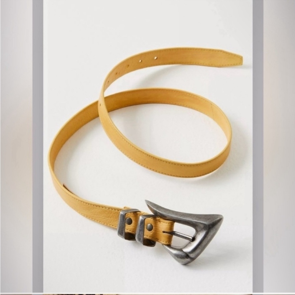 NWOT Free People Billie Leather Belt in Honey - Picture 8 of 9